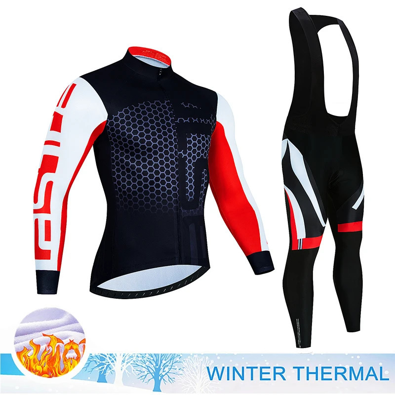 Cycling Jersey Sets 2024 Winter Cycling Jersey Sets Men Thermal Fleece Bicycle Clothing Road Bike Shirt MTB Uniform Ropa Ciclismo Warm Bib Pants 23101