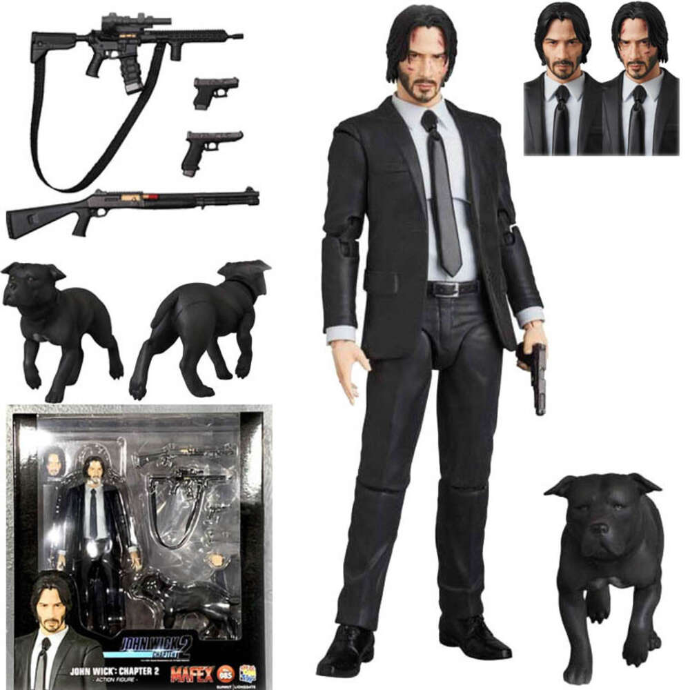 Mascot Costumes John Wick Figure Mafex 085 Collection Action Figure Model Toys Joint Movable Doll Bookshelf Ornament Birthday Gift for Children