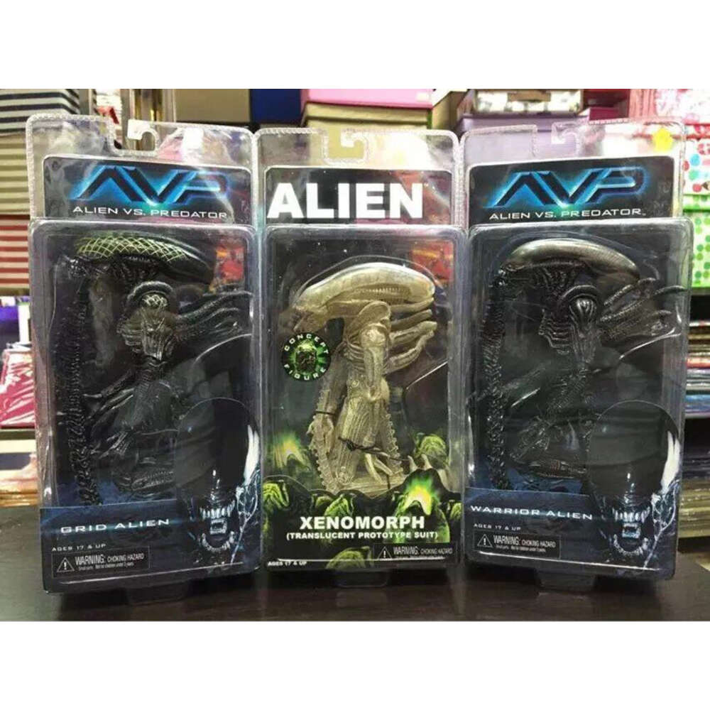 Mascot Costumes Aliens Vs Predator Grid Alien Xenomorph Translucent Prototype Suit Warrior Alien Action Figure Collectible Model Toys