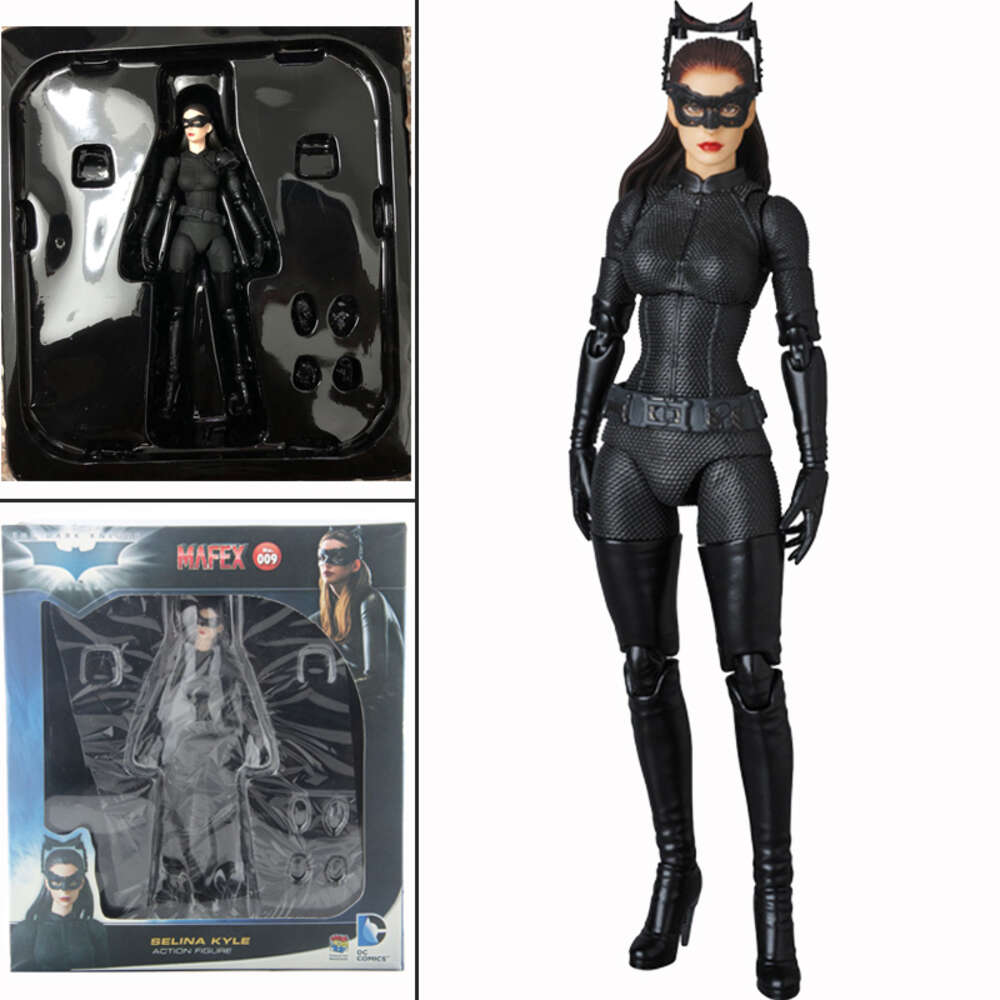 Mascot Costumes Mafex Figure No.009 Cat Woman Action Figure the Dark Knight Rises Selina Kyle Model Toys Joint Movable Doll Bookshelf Ornament