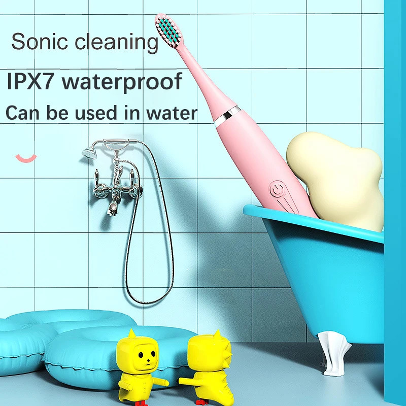Toothbrush Sonic Electric Toothbrush for Children Kids cleaning teeth whitening Rechargeable water proof Replace The Tooth Brush Head 231012