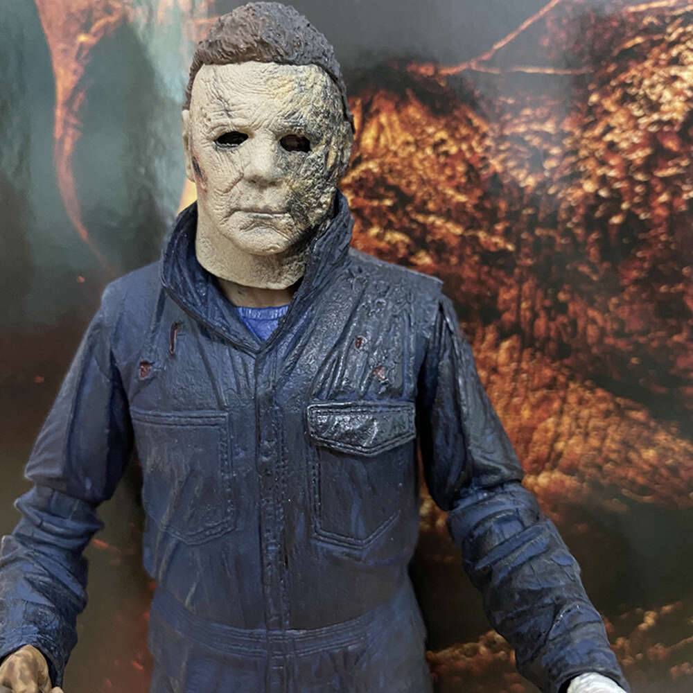 Mascot Costumes Neca Figure Michael Myers Figure with Led Halloween Ultimate Action Figure Model Toys Joint Movable Doll Christmas Present
