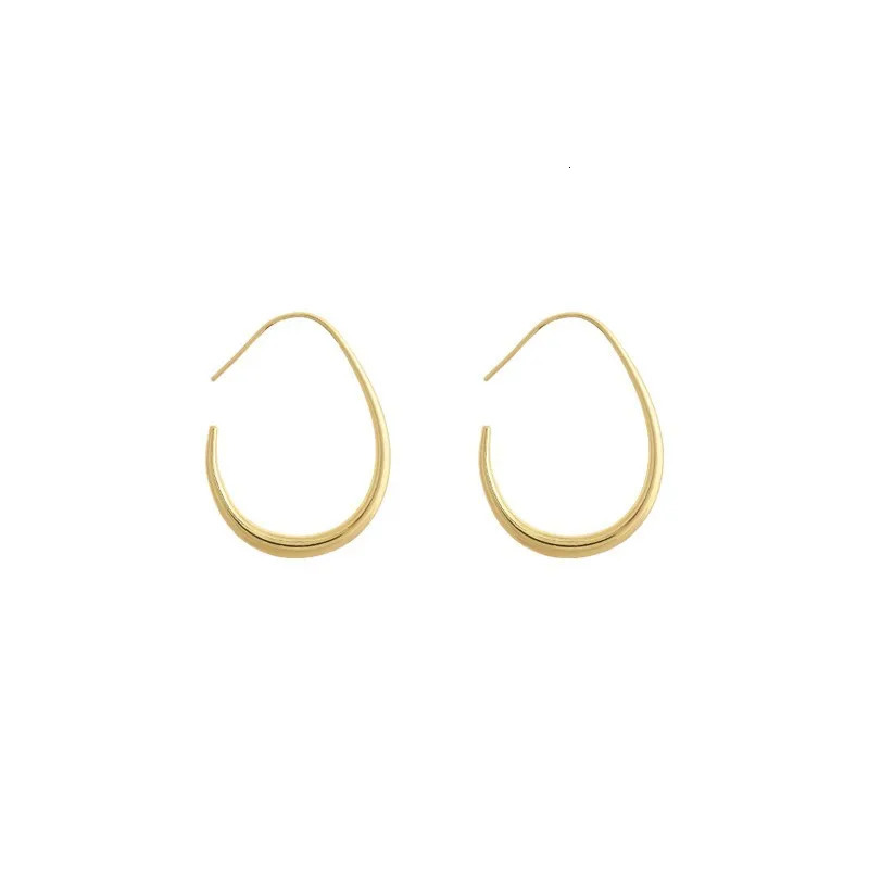 Stud 925 Silver Needle Geometric Oval Hoop Earrings For Women Simple Desgin Party Wedding Jewelry eh2008 231012