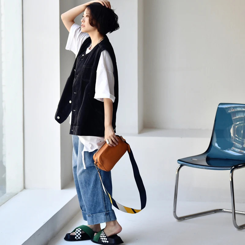 Women's Jackets MICOCO V6269C Korean version of aging lovely single pocket two color wash denim loose leisure jacket women 231011