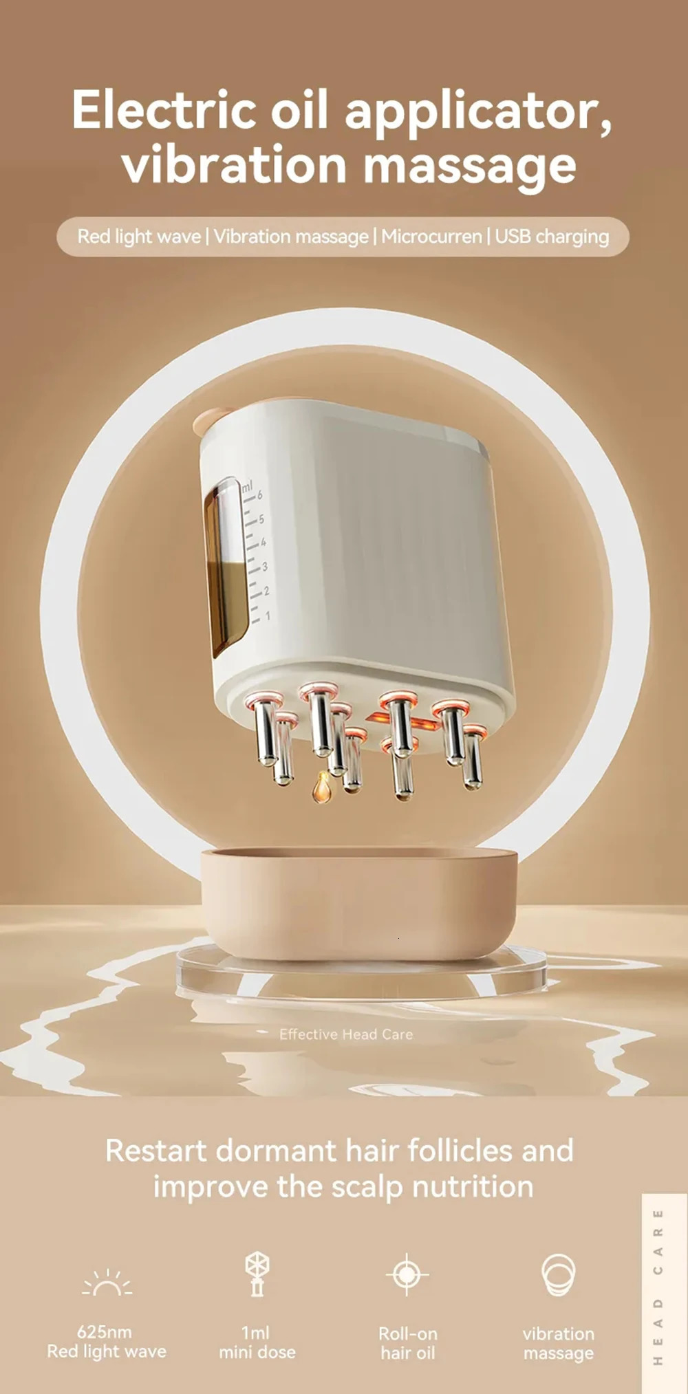 Brushes Oil Application Comb Smart Red Light Therapy Electric Head Scalp Massager Brush For Hair Growth Waterproof X250928