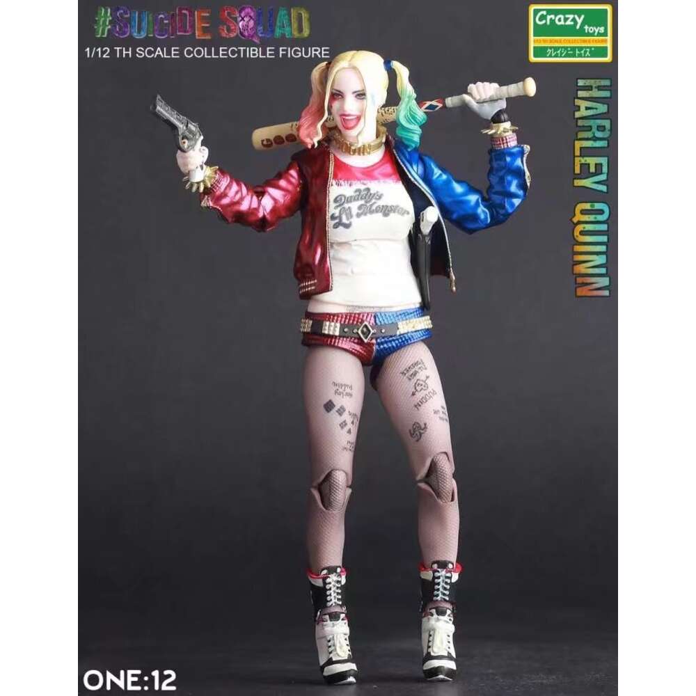 Mascot Costumes Crazy Toys Quinn Joker Action Figure Articulated Collectible Model Toys Joint Movable Doll Bookshelf Ornament Gift for Kids
