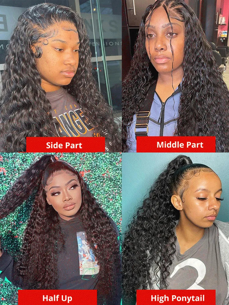 Lace Wigs Transparent 13x4 13x6 HD Water Wave Lace Front Wigs For Women Curly Human Hair Wigs Deep Wave Lace Frontal Wigs Pre Plucked 231012