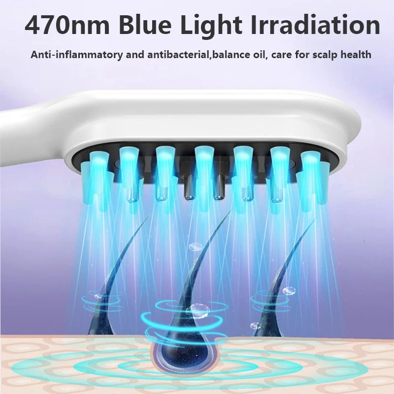 Hair Brushes Electric Scalp Applicator Liquid Comb For Hair Growth Red Blue Light Therapy Vibration Hair Roots Massage Comb 231012