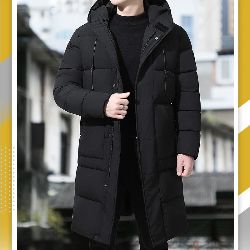 Men's Down Parkas Thicken Warm Winter for Men Cottonpadded Hooded Jacket Coat Solid Color Cargo Jackets 2023 Mens Casual Windbreakera 231011
