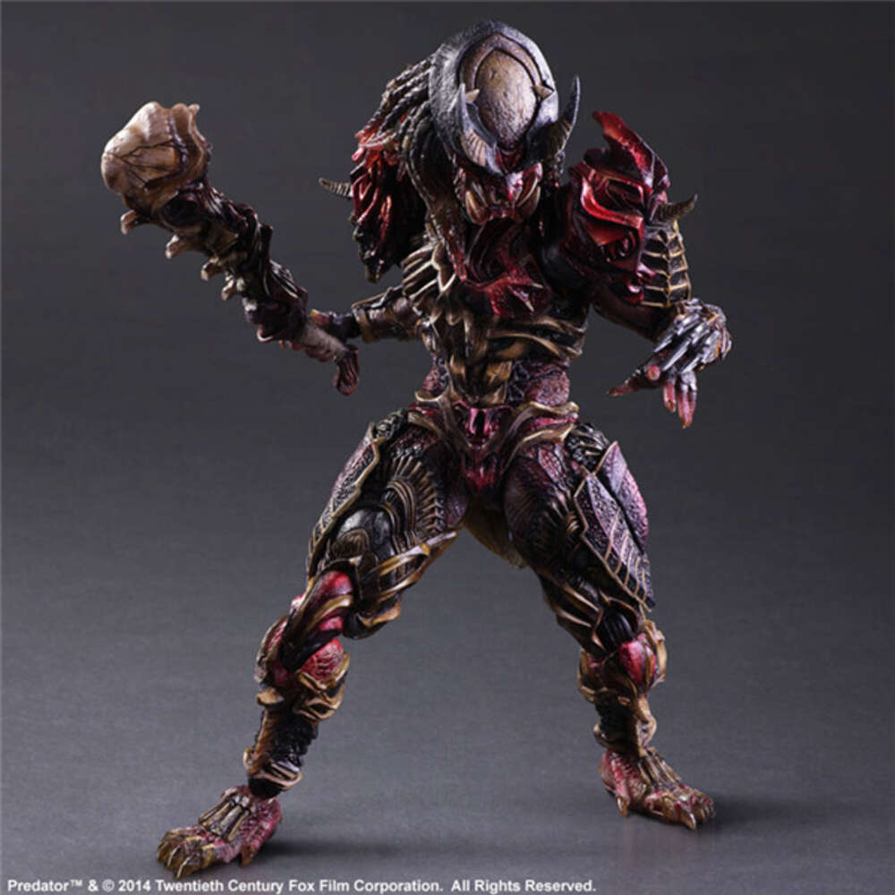 Mascot Costumes Play Arts Alien Vs Predator Scar Predator Action Figure Model Toy 28cm Joint Movable Doll Horror Doll Christmas Present for Kids