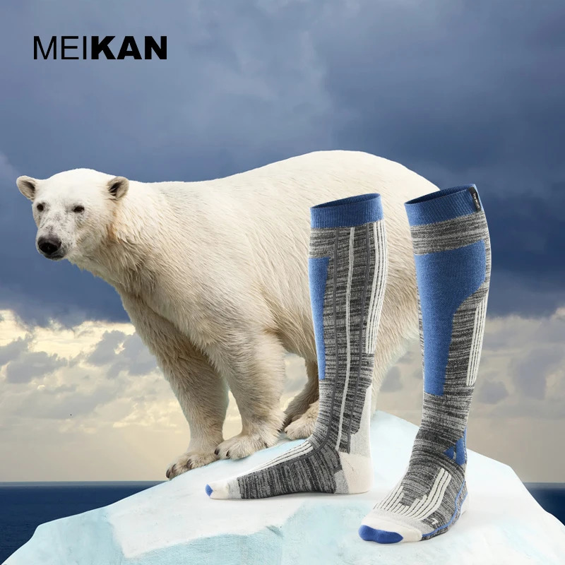 Men's Socks MKSK001 High Quality Professional MenWomen Mercerized Merino Wool Ski Socks Outdoor Thicken Terry Warm Knee High Long Socks 231011