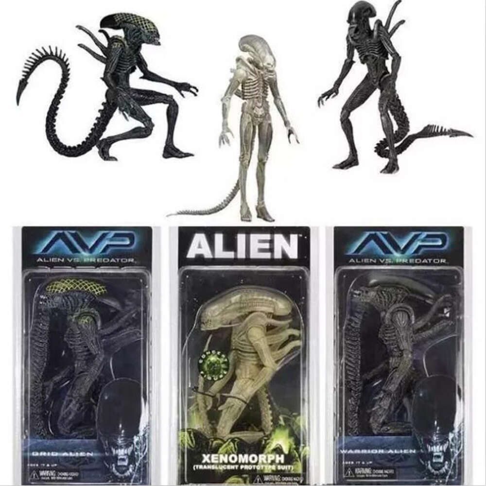 Mascot Costumes Aliens Vs Predator Grid Alien Xenomorph Translucent Prototype Suit Warrior Alien Action Figure Collectible Model Toys