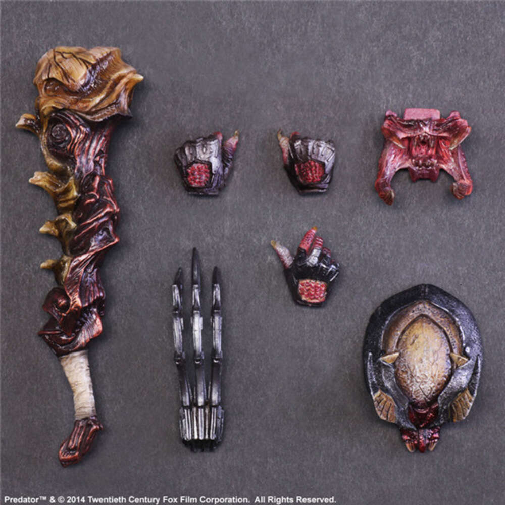 Mascot Costumes Play Arts Alien Vs Predator Scar Predator Action Figure Model Toy 28cm Joint Movable Doll Horror Doll Christmas Present for Kids