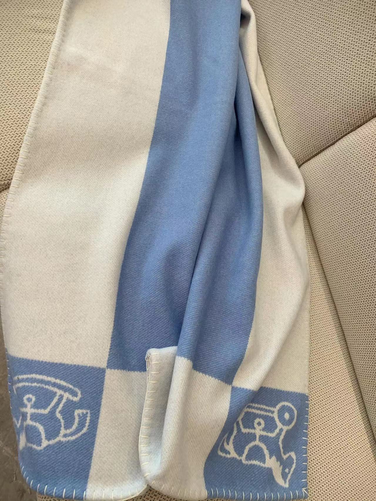 Gift Kids Child Baby Gift H KIDS Blue Design Blanket Blue Kids Girls Boys Blankets and Cushion 100&140cm Letter Blankets BOY GIRL 90%WOOL Home Sofa Bl