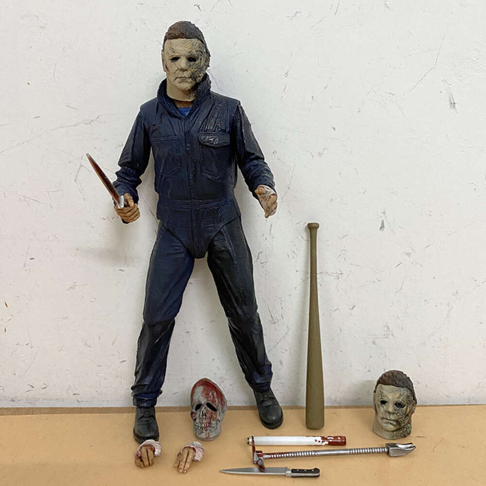 Mascot Costumes Neca Figure Michael Myers Figure with Led Halloween Ultimate Action Figure Model Toys Joint Movable Doll Christmas Present