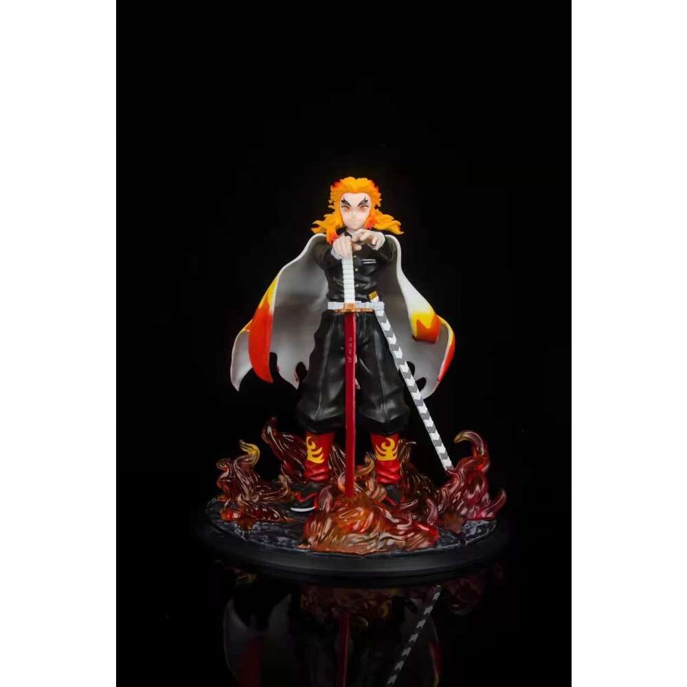Mascot Costumes Demon Slayer Rengoku Kyoujurou Figure Kimetsu No Yaiba Rengoku Kyoujurou Collectable Model Toys Bookshelf Ornament Gift