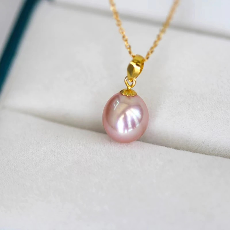 Pendant Necklaces YUNLI Real 18K Yellow Gold Necklace Water Drop Natural Freshwater Pearl Pure AU750 Fine Jewelry for Women PE020 231011