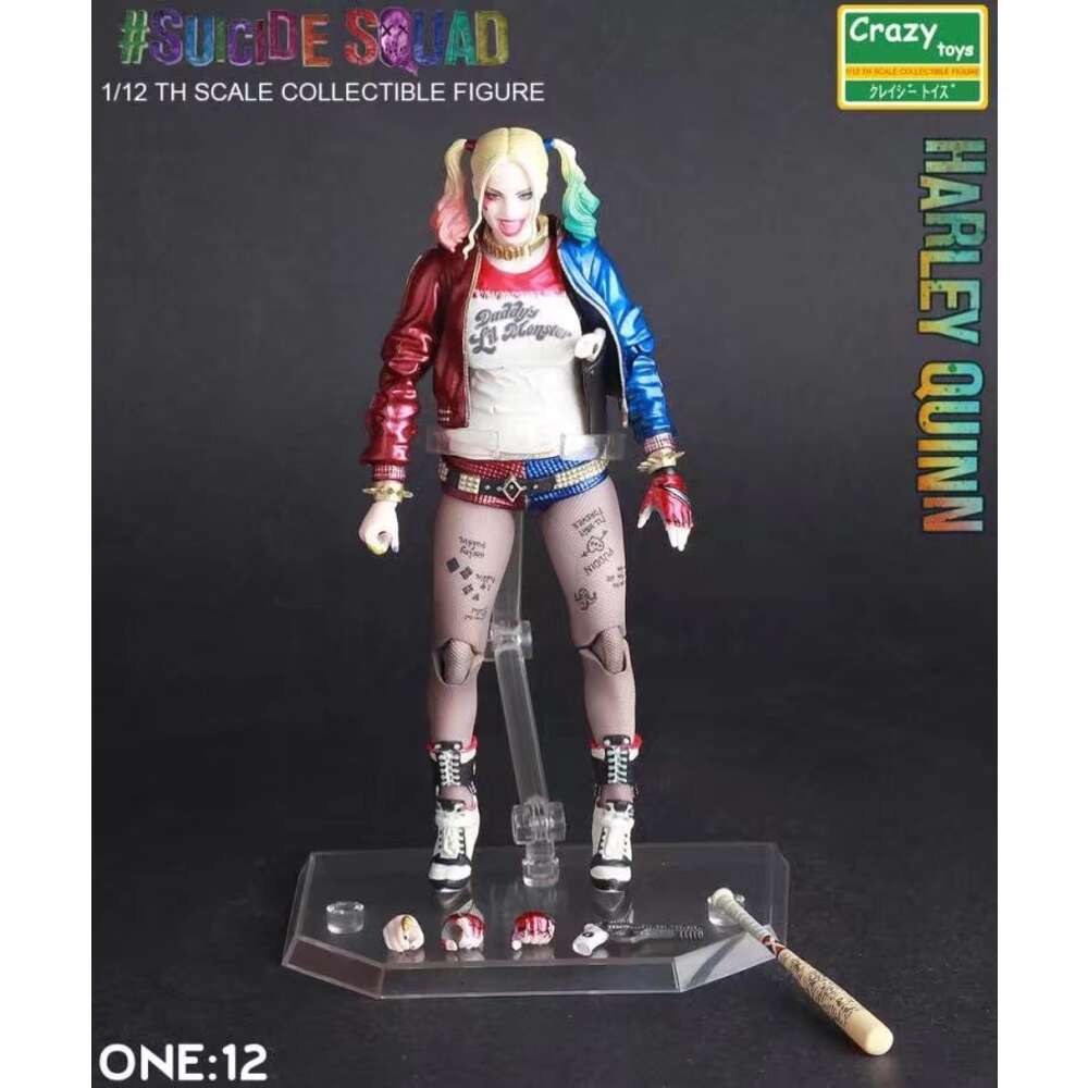 Mascot Costumes Crazy Toys Quinn Joker Action Figure Articulated Collectible Model Toys Joint Movable Doll Bookshelf Ornament Gift for Kids