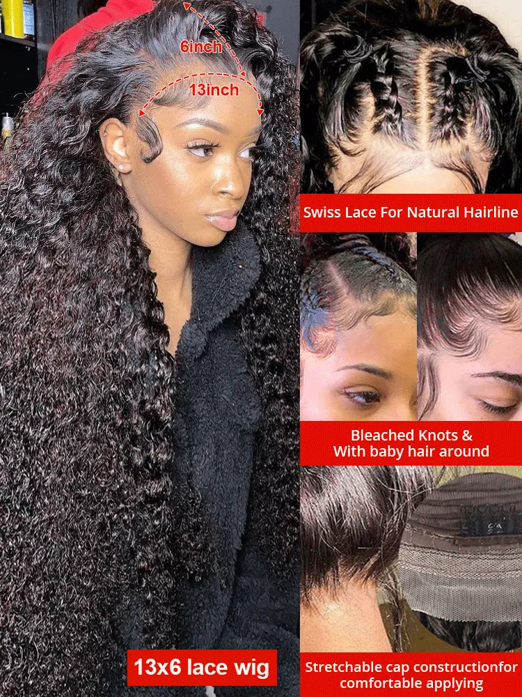 Lace Wigs Transparent 13x4 13x6 HD Water Wave Lace Front Wigs For Women Curly Human Hair Wigs Deep Wave Lace Frontal Wigs Pre Plucked 231012