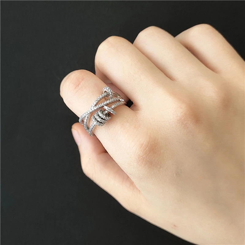 Solitaire Ring Peace Rings for Anxiety Stress Reliever Spinner Adjustable 231012