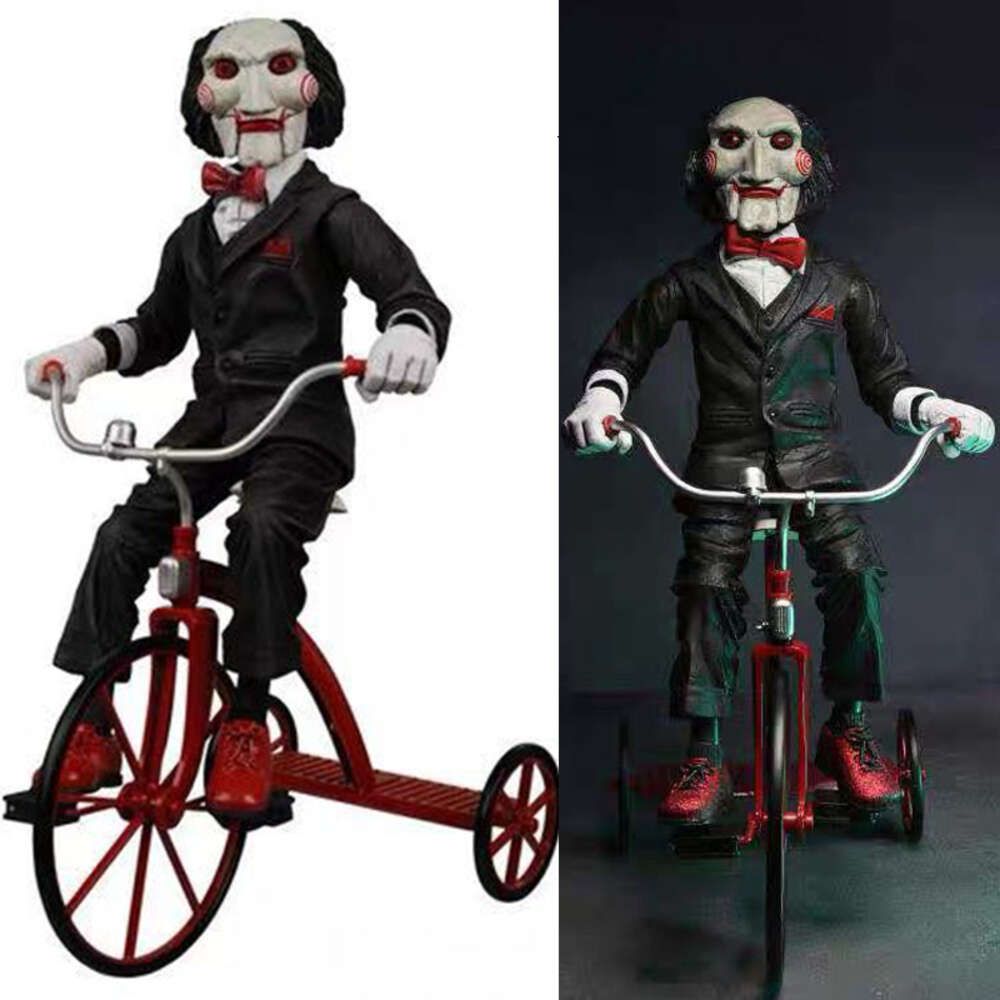 Mascot Costumes Original Neca Figure Saw Billy the Puppet on with Tricycle 30cm Action Figure Model Toys Christmas Present for Boyfriend