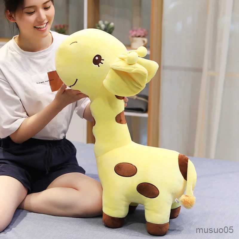 Christmas Toy Supplies 1pc Big Giraffe Plush Toys Soft Stuffed Cartoon Animal Deer Dolls Sofa Decoration Baby Kids Birthday Christmas Gifts R231012