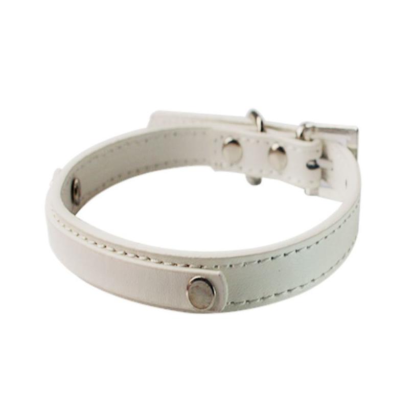 Dog Collars Leashes 10Pcs Blank Pu Leather Pet Cat Collar With Slide Bar For 10Mm Diy Letters Charms 1993 Y2 Drop Delivery Home Gar Dhsj5