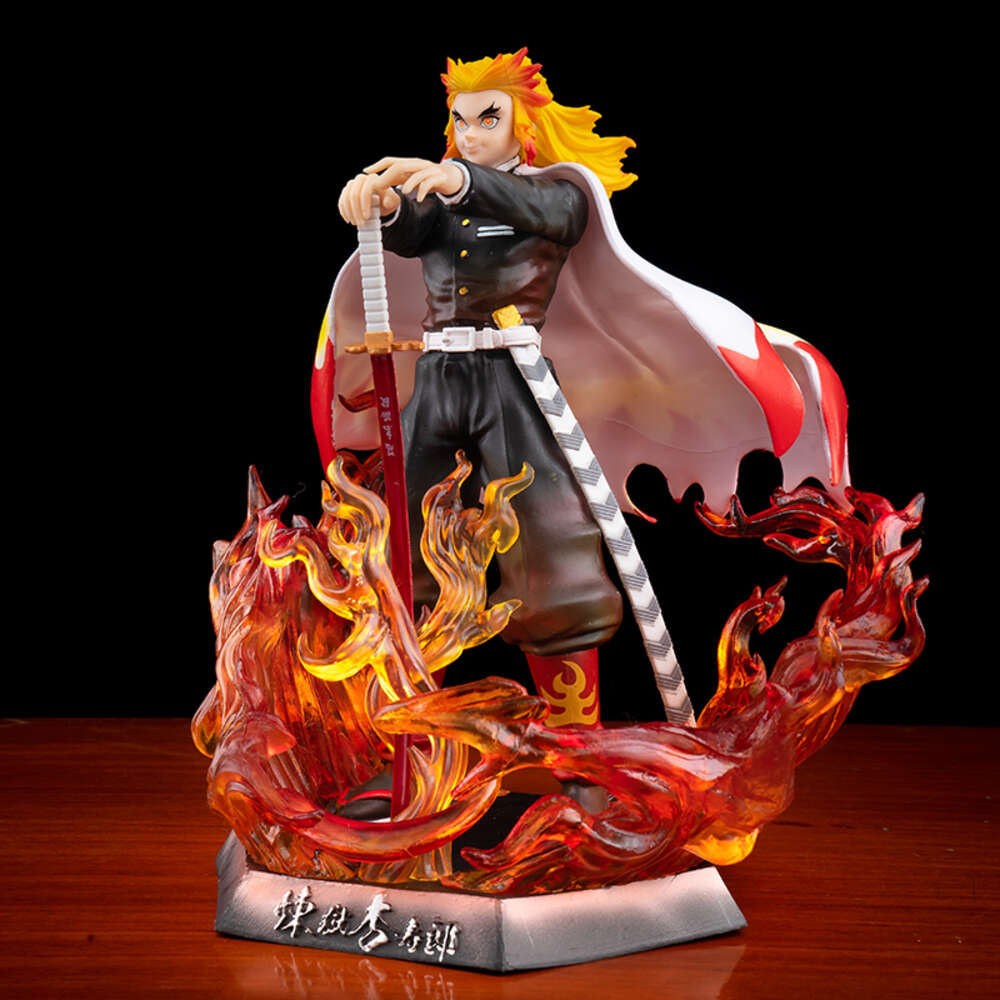 Mascot Costumes Demon Slayer Rengoku Kyoujurou Figure Kimetsu No Yaiba Rengoku Kyoujurou Collectable Model Toys Bookshelf Ornament Gift