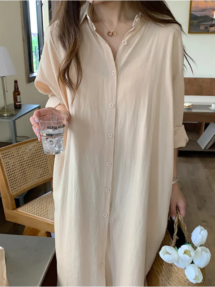 Urban Sexy Dresses S-2XL Summer Shirt Dress Pink Evening Vintage Dress Party Oversize Long Cotton Beach Women Dresses Loose Robe Vestido Pure 231011