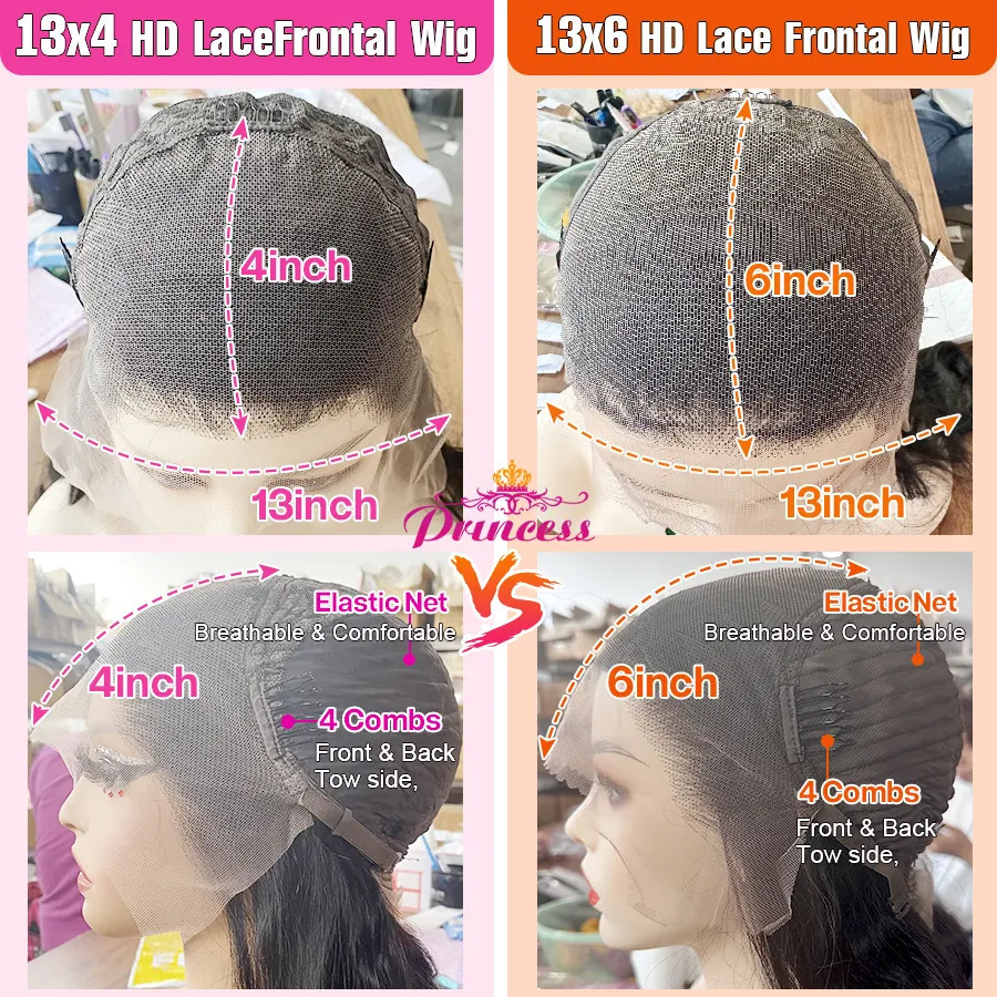 Lace Wigs Princess Hair 13x6 HD Transparent Lace Front Human Hair Wigs For Women 13x4 Brazilian Body Wave Lace Frontal Wig With Baby Hair 231012