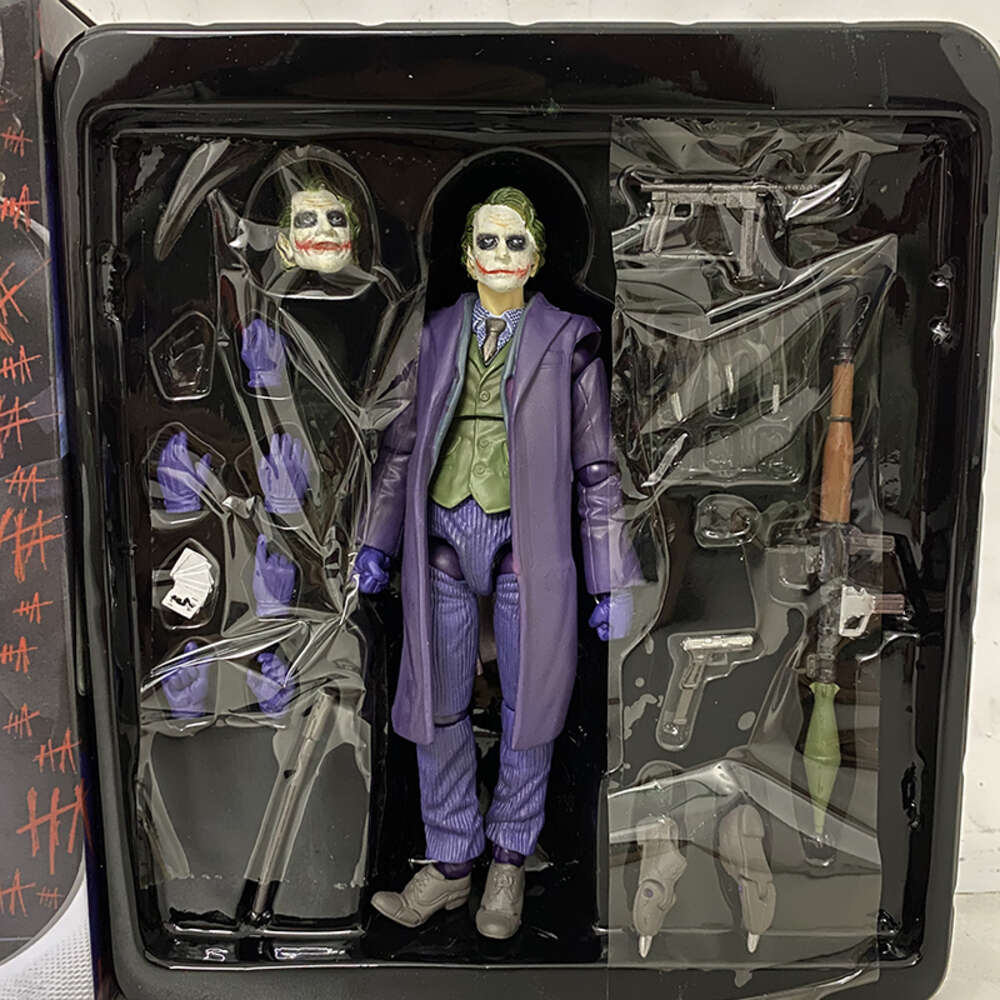Mascot Costumes Mafex 051 Joker Action Figure Articulated Model Toys 15cm Collectible Doll Joint Movable Birthday Present for Friends