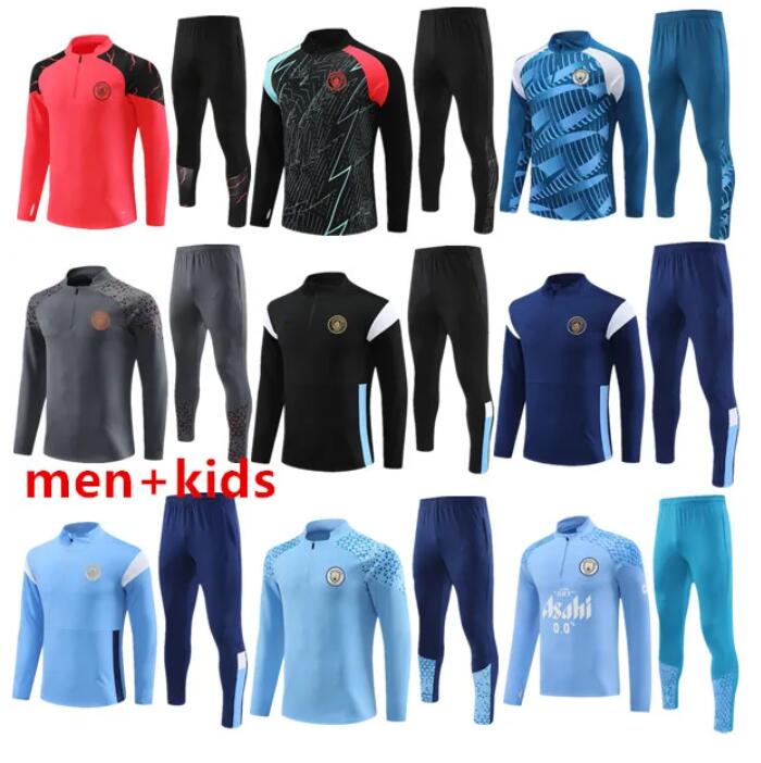 2024 25 half Zipper man City Training Suit tracksuit MEN Kids Long sleeve man Sportswear Football Boys girls Survatment Foot Chandal