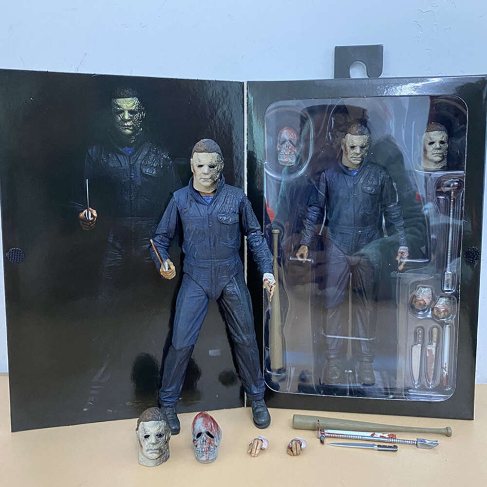 Mascot Costumes Neca Figure Michael Myers Figure with Led Halloween Ultimate Action Figure Model Toys Joint Movable Doll Christmas Present