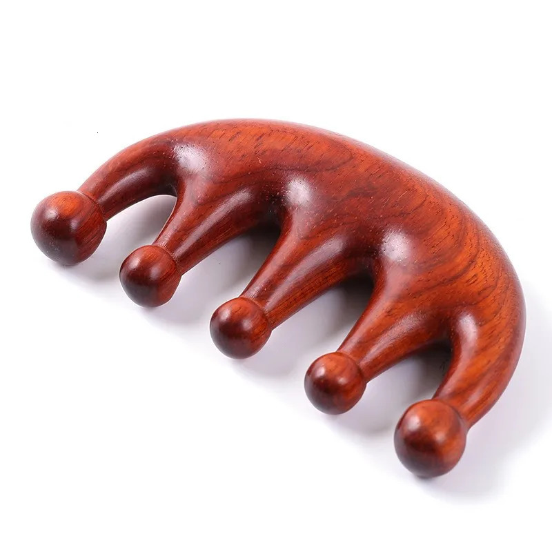 Hair Brushes 8 Types Hair Massage Comb 5 Teeth Natural Ebony Comb Head Meridian Massage Tool Handmade Anti Static Comb For Massage Scraping 231012