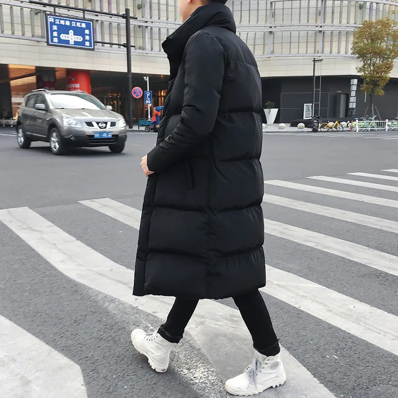 Men's Down Parkas Men Winter Jacket For Coat Solid Color Park Long Warm Male Thick Slim Fit Outerwear 4XL Black 231011