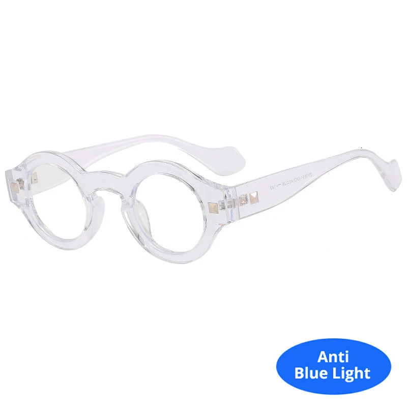 Sunglasses Frames Vintage Rivet Small Round Sunglasse Men Metal Hinge Glasses Frame Grey Transparent Shades Outdoor Eyewear 231012