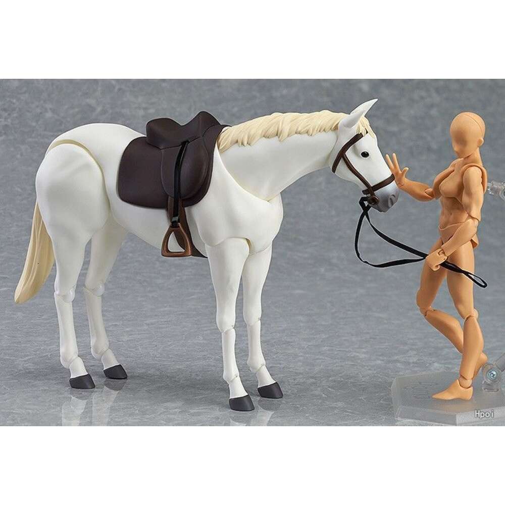 Mascot Costumes Figma 246 Horse White Chesut Bjd Pvc Action Figure Model Toys Can Play with Body Kun Chan Christmas Gift for Children