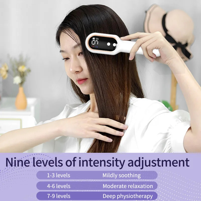 Hair Brushes Electric Scalp Applicator Liquid Comb For Hair Growth Red Blue Light Therapy Vibration Hair Roots Massage Comb 231012