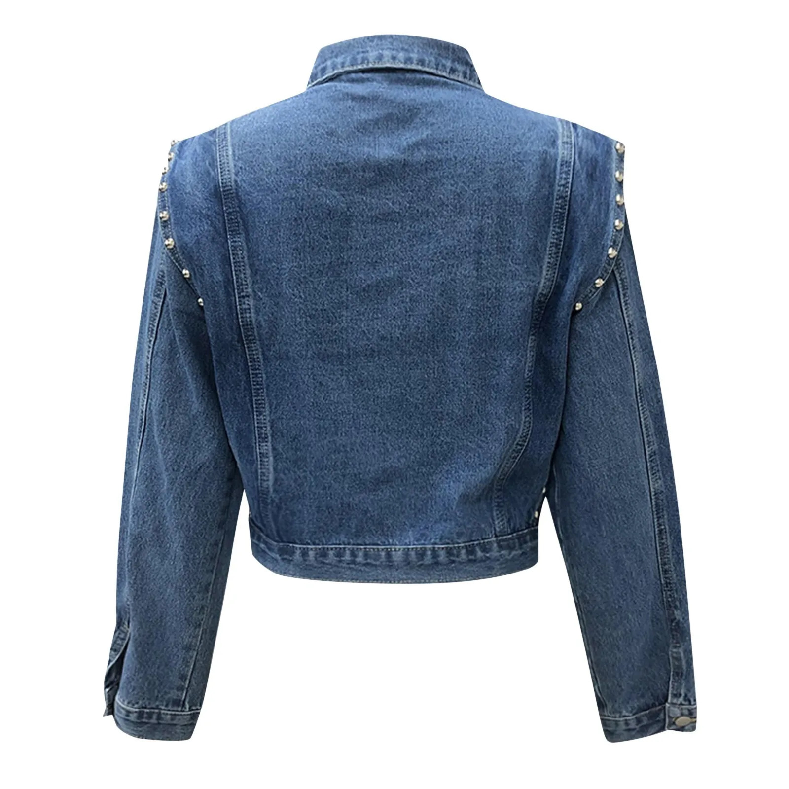 Women's Jackets Winter Women Denim Coats Girls Autumn Overcoat Button Down Short Jean Jacket Long Sleeve Coat With Pocket 231011