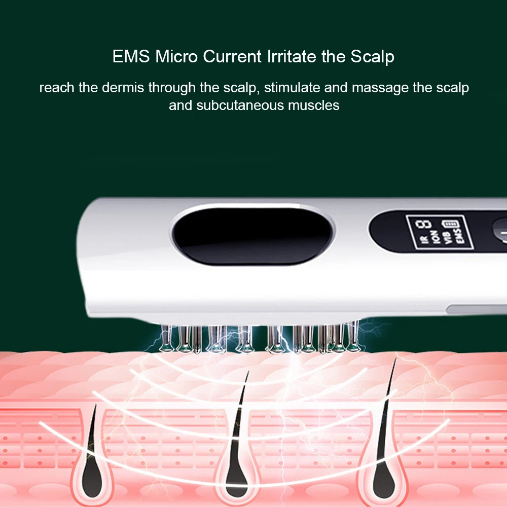 Hair Brushes EMS Vibration Massage Scalp Applicator Liquid Comb Hair Massager Brush Ion Red Light Therapy for Hair Growth Unisex Rechargeable 231012