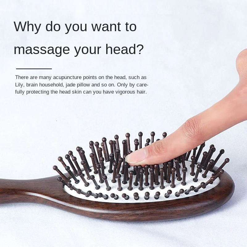 Hair Brushes Natural Sandalwood Comb Scalp Massage Relax Airbag Brush Head Blood Circulation Smooth Hair Anti Static Wooden Massager 231012