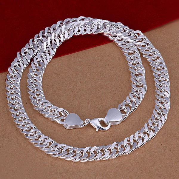 Pendant Necklaces Pure 925 Silver Necklaces for Men 10mm Chain Necklace Collier 20inch Choker Fashion Male Jewelry Accessories Gifts Bijoux 231012