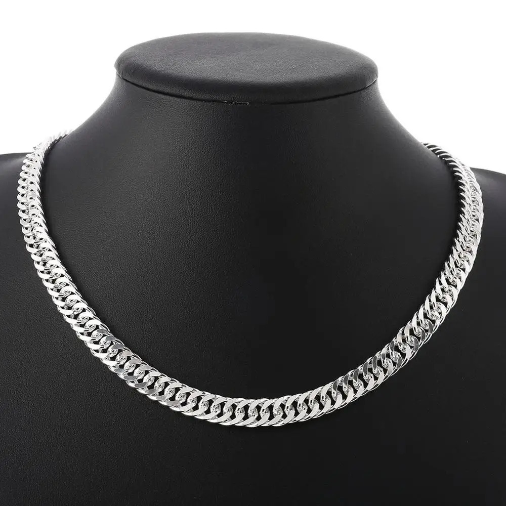 Pendant Necklaces Pure 925 Silver Necklaces for Men 10mm Chain Necklace Collier 20inch Choker Fashion Male Jewelry Accessories Gifts Bijoux 231012