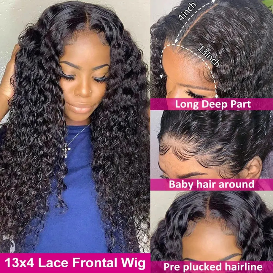 Lace Wigs Deep Wave Frontal Wig 13x4 13x6 Hd Transparent Lace Frontal Wig Pre Plucked Remy 28 30 Inch Curly Lace Front Human Hair Wigs 231012
