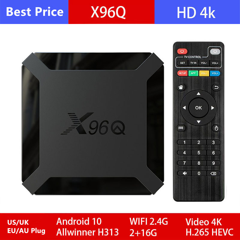 X96Q Android 10 Smart TV box Allwinner H313 Quad Core 4K 60fps 2.4G Wifi Google Youtube 1G+8G/2+16G Media Player EU US UK AU plug