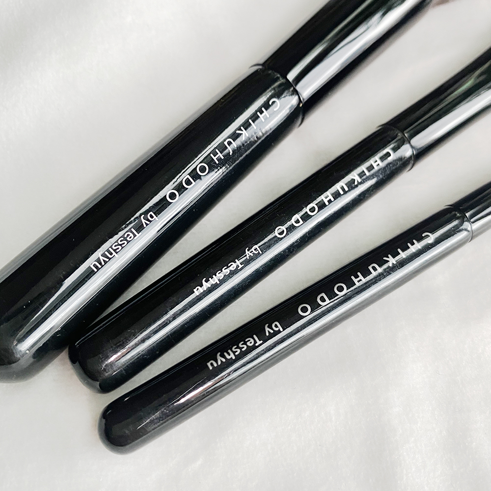 CHIKU-HODO Z-Series Makeup Brushes (Z-2 Highlight Z-5 Eye Shadow Z-6 Eye Brow) - 100% Gray Squirrel Hair Beauty Cosmetic Blending Brushes Beauty Tools