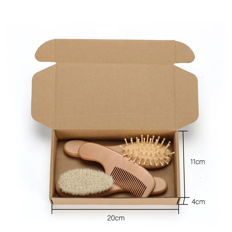 Hair Brushes Baby Natural Wooden Hair Brush Head Comb Boys Girls Soft Head Massager Wool Hair Brush Portable Infant Bath Brush Comb For Kids 231012