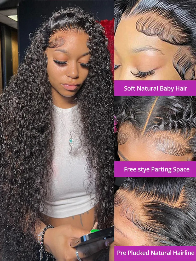 Lace Wigs 40 Inch Curly 13x4 Lace Front Human Hair Wig Brazilian Wigs For Women Deep Wave 13x6 HD Lace Frontal Wig Human Hair Pre Plucked 231012
