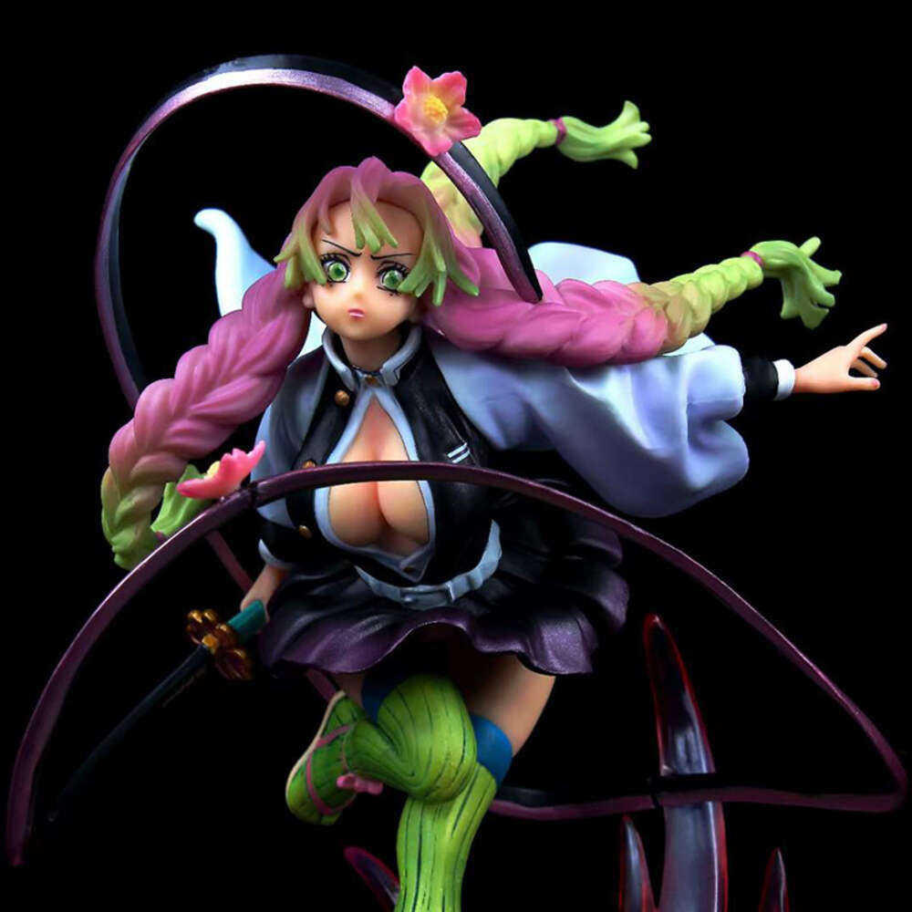 Mascot Costumes Anime Demon Slayer Kimetsu No Yaiba Figure Kanroji Mitsuri Action Figure Gk Game Statue Model Toys Bookshelf Ornament