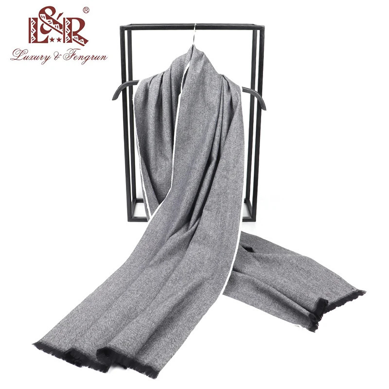 Scarves Fashion man Autumn winter Thick Warm cashmere Scarf Business long Wraps boy classic shawl Femme Foulard Solid 231012